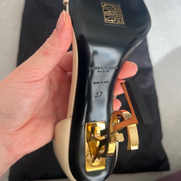 Saint Laurent Beige Ankle Strap Heels - Picture 3 of 4